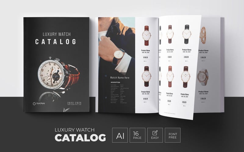 Watch Product Catalog Template Magazine Template