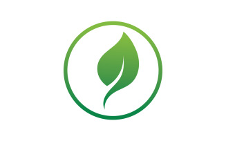 Eco leaf green nature tree element logo vector v34