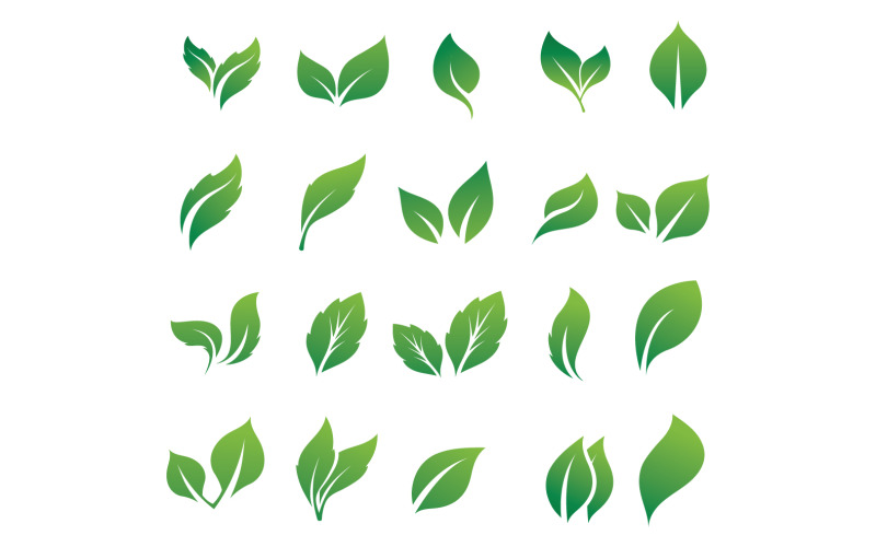 Eco leaf green nature tree element logo vector v52 Logo Template