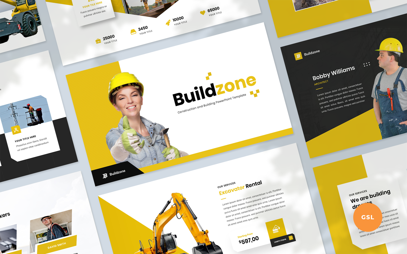 Buildzone - Construction and Building Presentation Google Slides Template