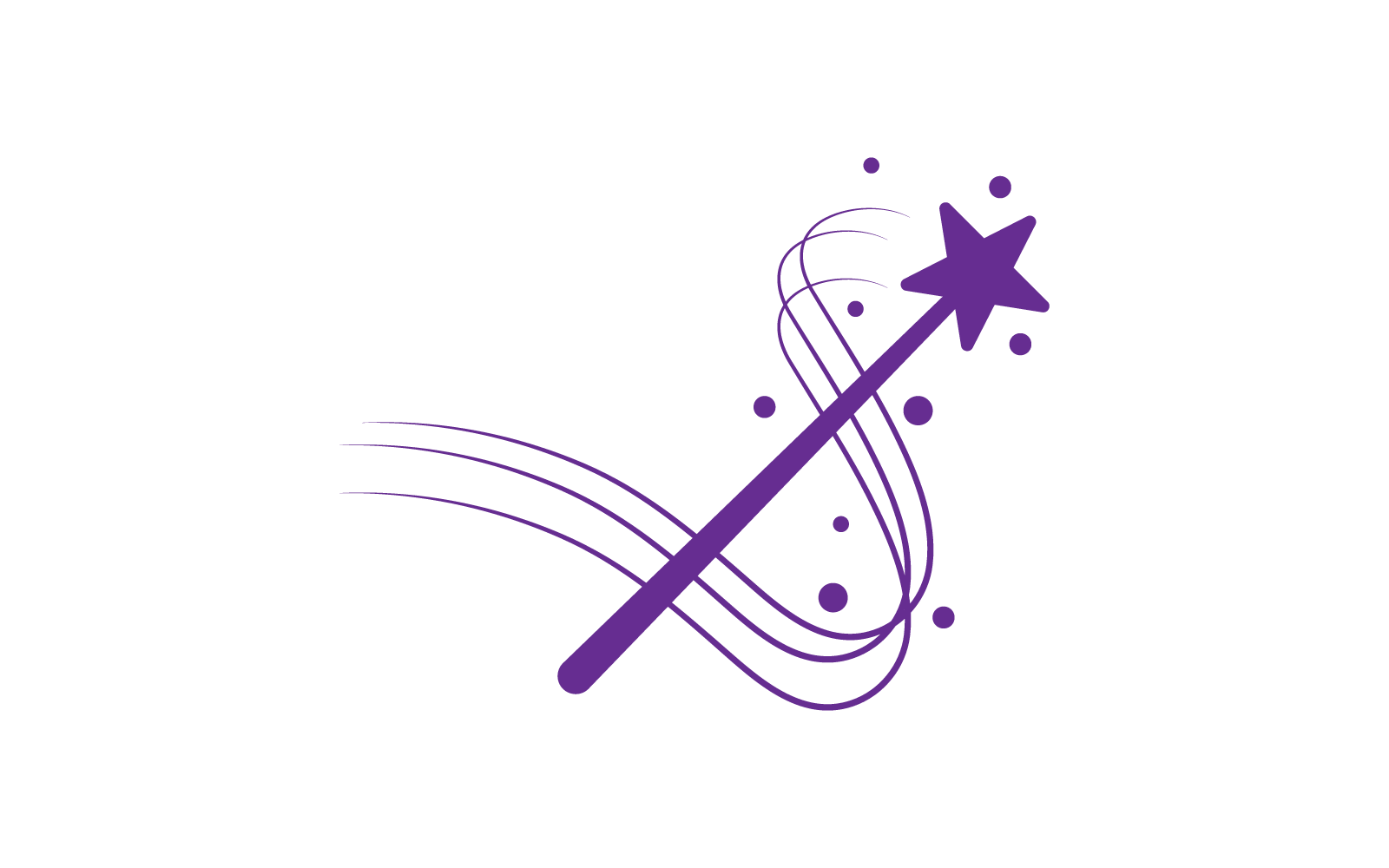 Bacchetta magica stick design piatto logo icona modello vettoriale