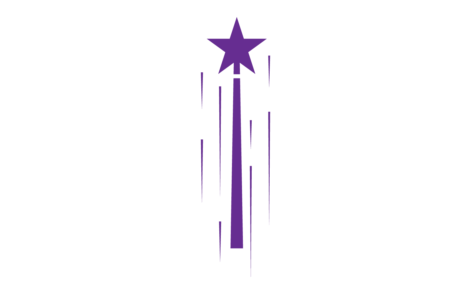 Logo del modello di design piatto vettore icona bastone bacchetta magica