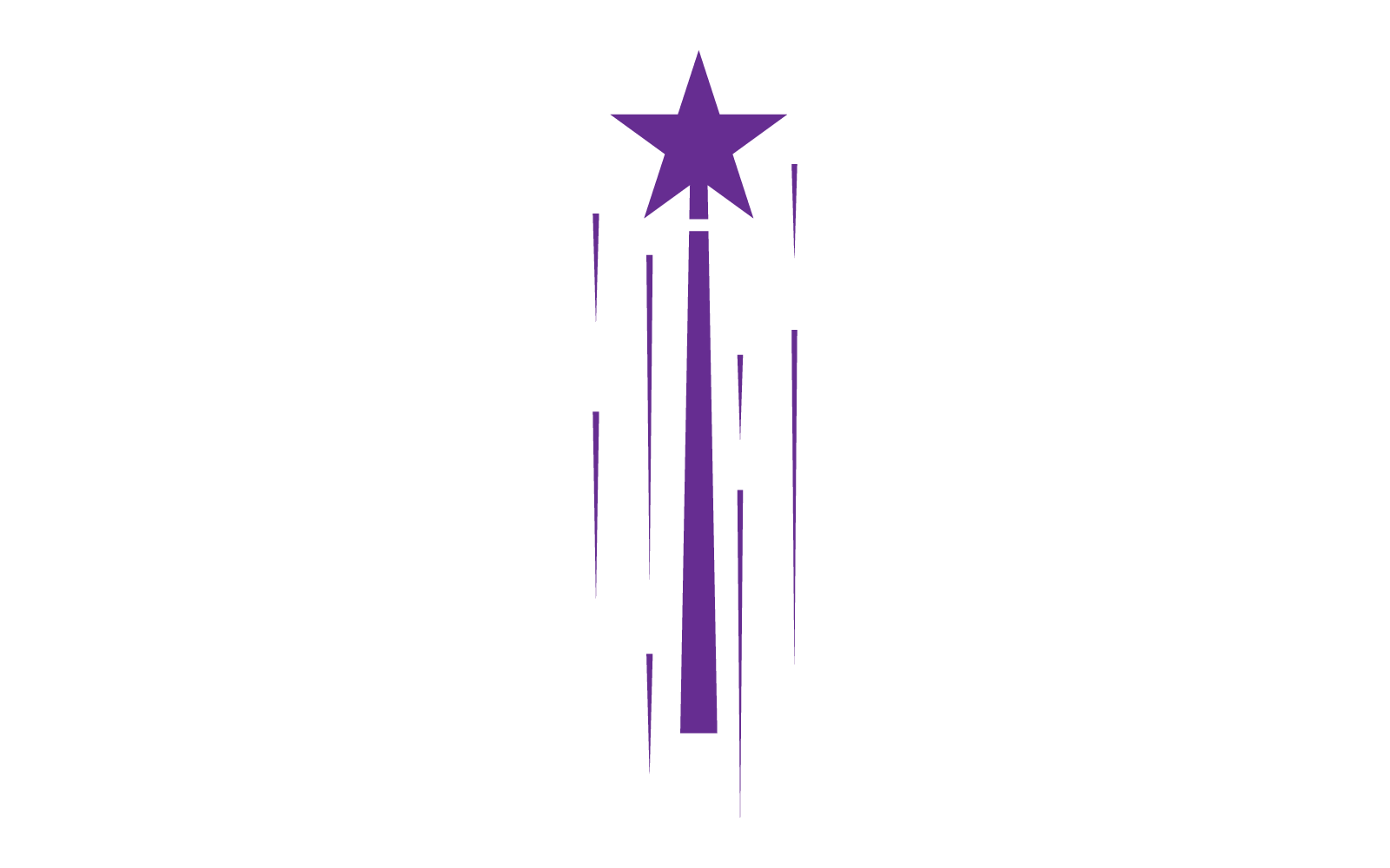 Logo Różdżka Magiczny kij ikona wektor Płaska konstrukcja szablonu