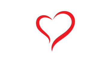 Love heart red symbol logo or icon template v11