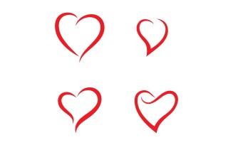 Love heart red symbol logo or icon template v19