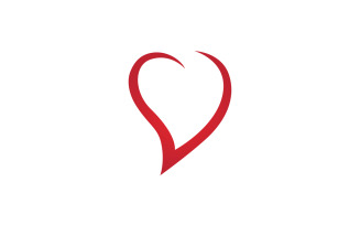 Love heart red symbol logo or icon template v2