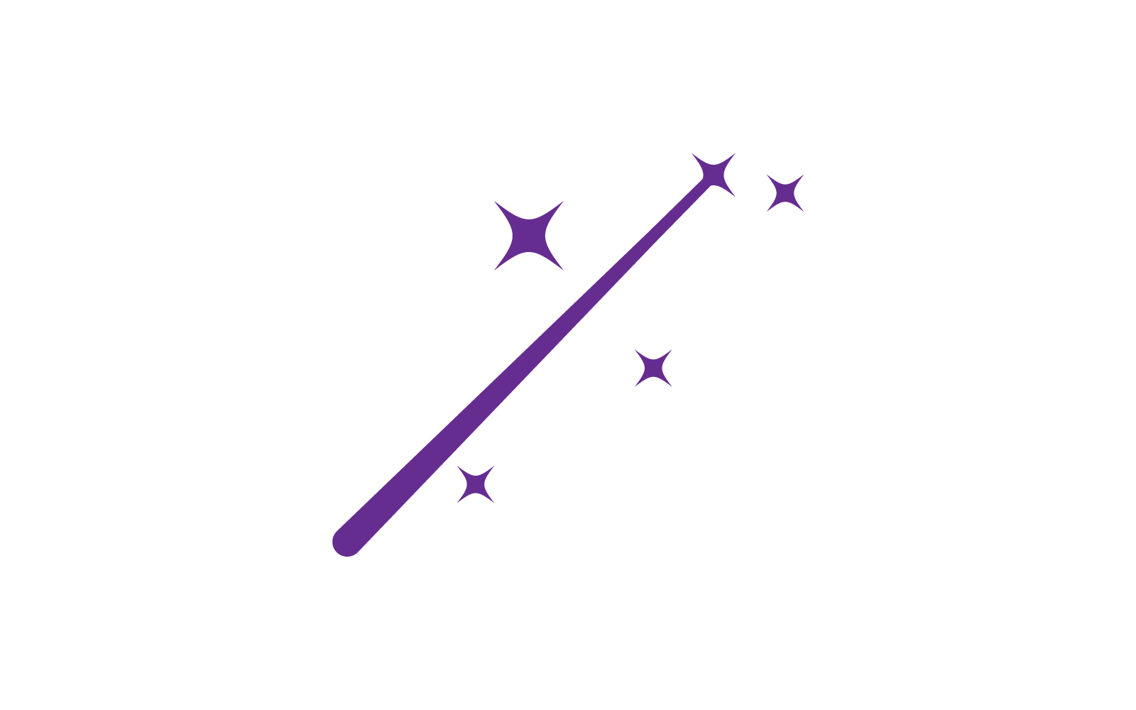 Magic stick logo icono vector plantilla de diseño plano