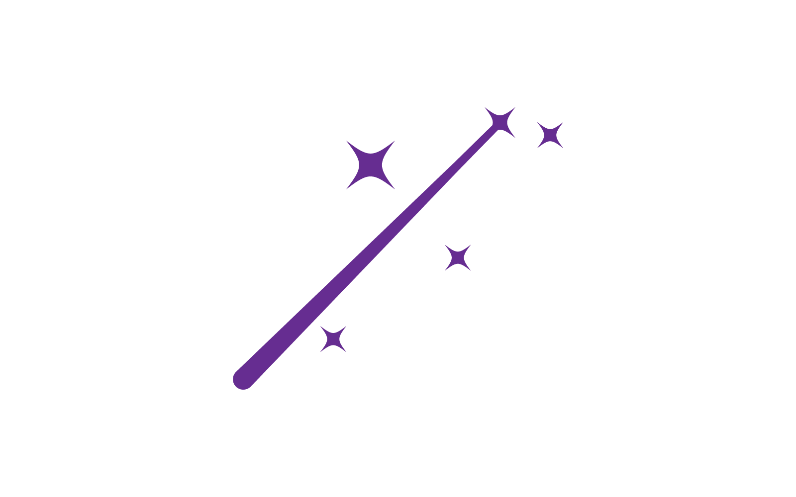 Magiczny kij logo ikona wektor Płaska konstrukcja szablonu