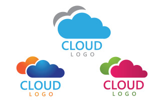 Server data cloud logo vector template v1