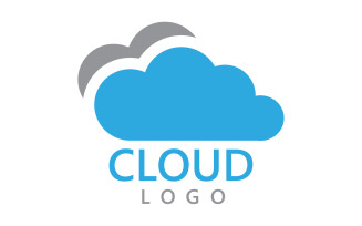 Server data cloud logo vector template v2