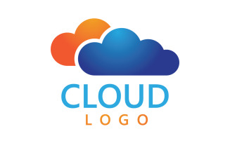 Server data cloud logo vector template v3