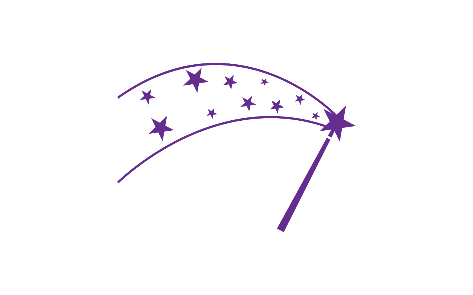 Varita mágica palo logo icono vector diseño plano