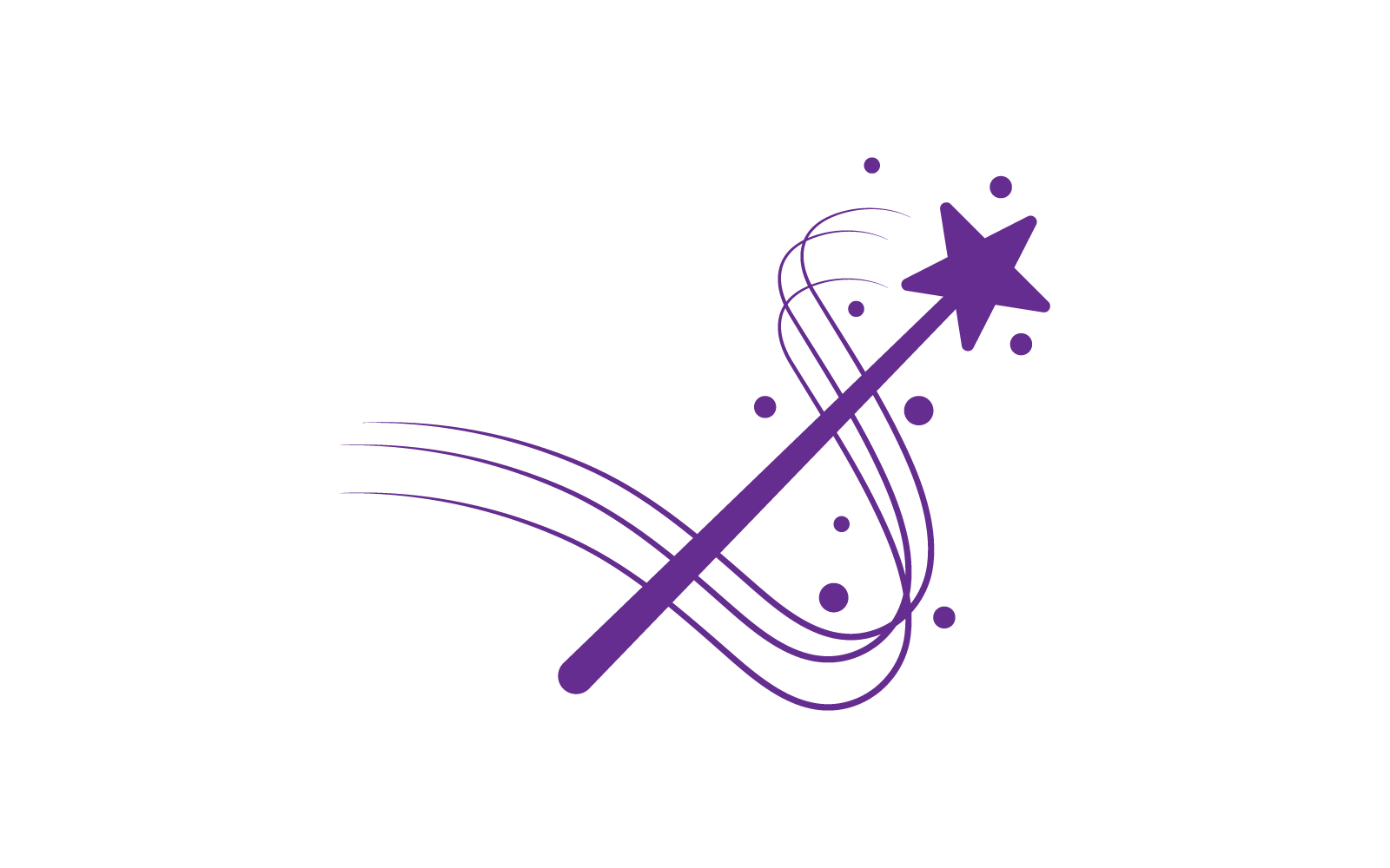 Wand Magic stick flat design logo icon vector template