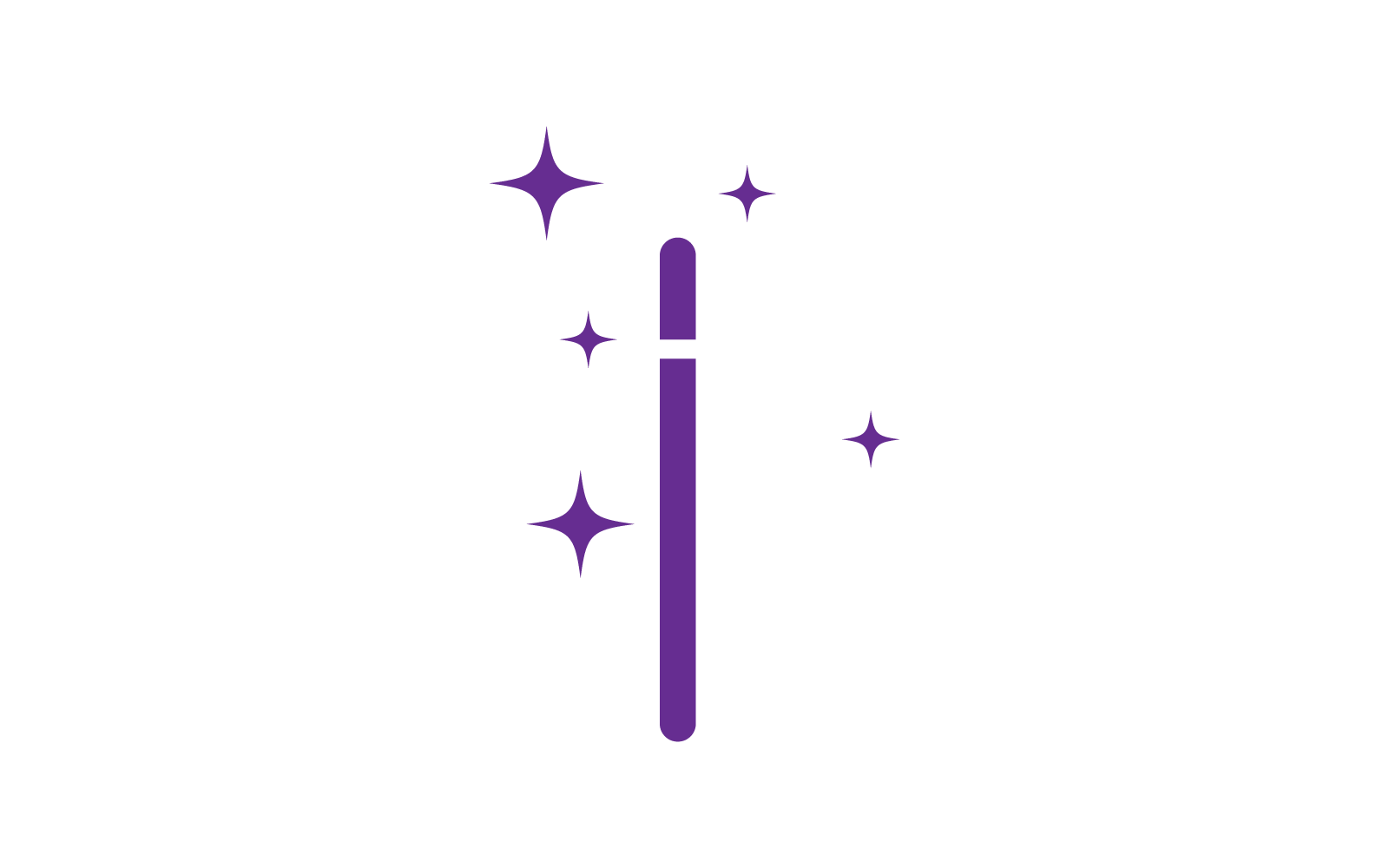 Değnek Sihirli çubuk logo simge vektör düz tasarım şablonu