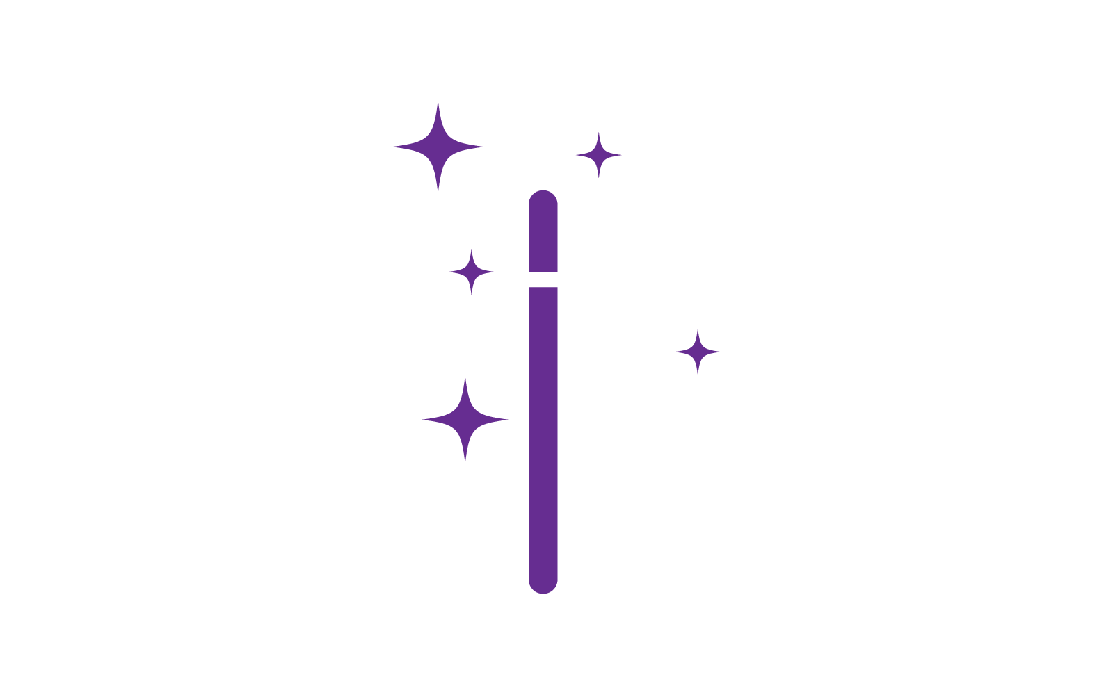 Wand Magic stick logo icono vector plantilla de diseño plano