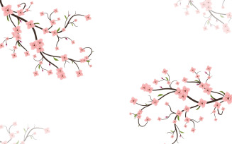 Cherry Blossom Branch vector 01