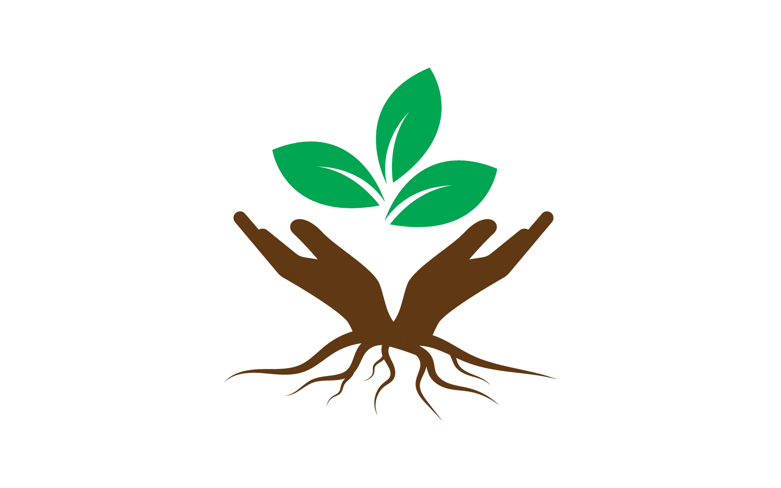 Eco Care Logo Hand- und Blattillustration