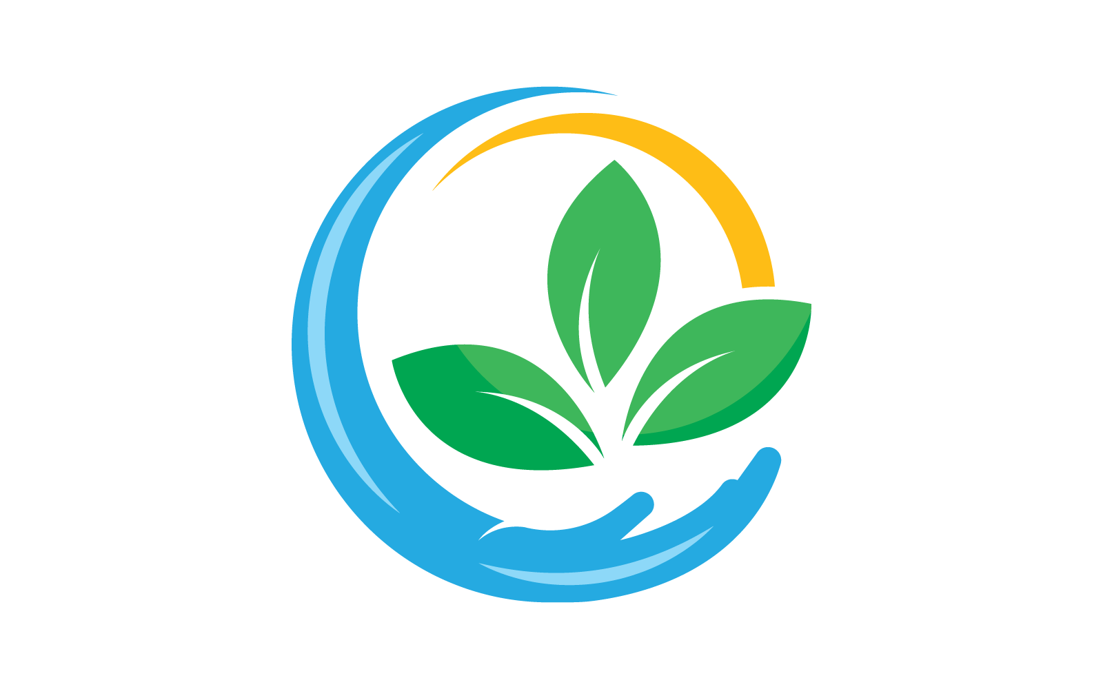 Flaches Design der Eco-Sorgfaltlogohand- und -blattillustration