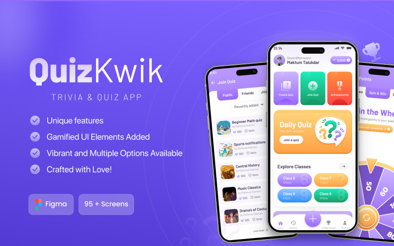 QuizKwik-Trivia & Quiz App UI Element