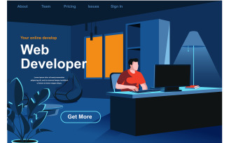 Web Development Isometric Web Page Flat Concept Design Illustration
