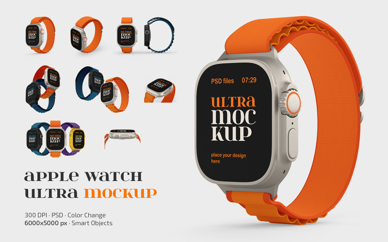 Apple Watch Ultra Mockup Set Product Mockup