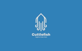 Cuttlefish Line Art Logo Style