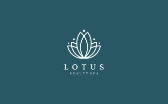 Lotus Line Art Logo Template
