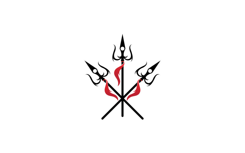 Sword and Magic trident trisula vector logo design element v12 Logo Template