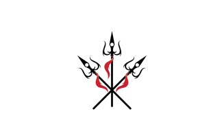 Sword and Magic trident trisula vector logo design element v12