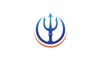 Sword and Magic trident trisula vector logo design element v3