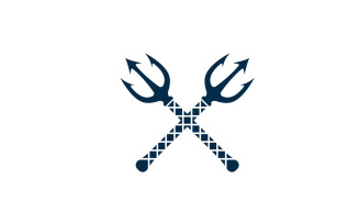 Sword and Magic trident trisula vector logo design element v5