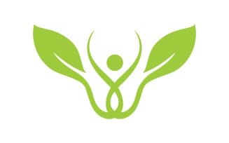 Eco leaf green tree tea leaf and nature leaf logo v10