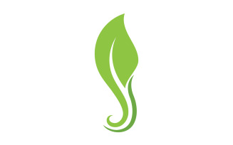 Eco leaf green tree tea leaf and nature leaf logo v14