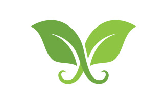 Eco leaf green tree tea leaf and nature leaf logo v15