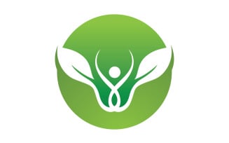 Eco leaf green tree tea leaf and nature leaf logo v26