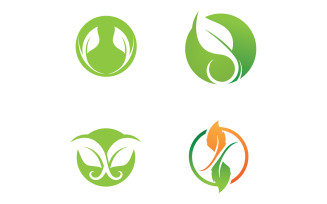 Eco leaf green tree tea leaf and nature leaf logo v2