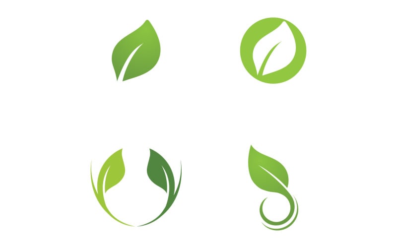 Eco leaf green tree tea leaf and nature leaf logo v3 Logo Template