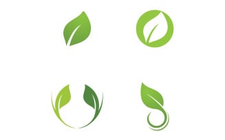 Eco leaf green tree tea leaf and nature leaf logo v3