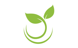 Eco leaf green tree tea leaf and nature leaf logo v6