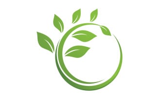 Eco leaf green tree tea leaf and nature leaf logo v9