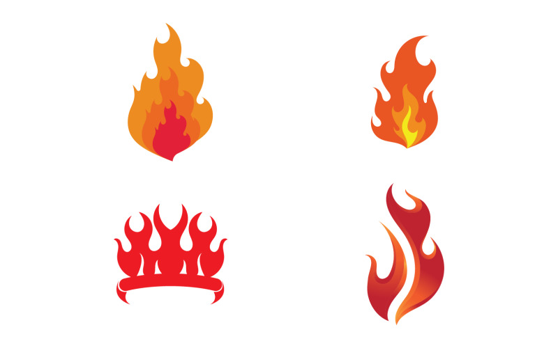 Fire Burn flame hot logo vector element design v10 Logo Template