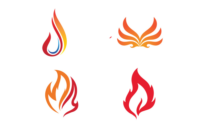 Fire Burn flame hot logo vector element design v11 Logo Template