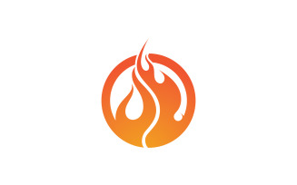 Fire Burn flame hot logo vector element design v14
