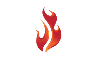 Fire Burn flame hot logo vector element design v4