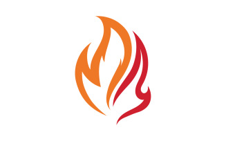 Fire Burn flame hot logo vector element design v5