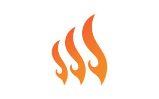Fire Burn flame hot logo vector element design v7