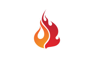 Fire Burn flame hot logo vector element design v8