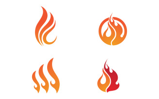 Fire Burn flame hot logo vector element design v9