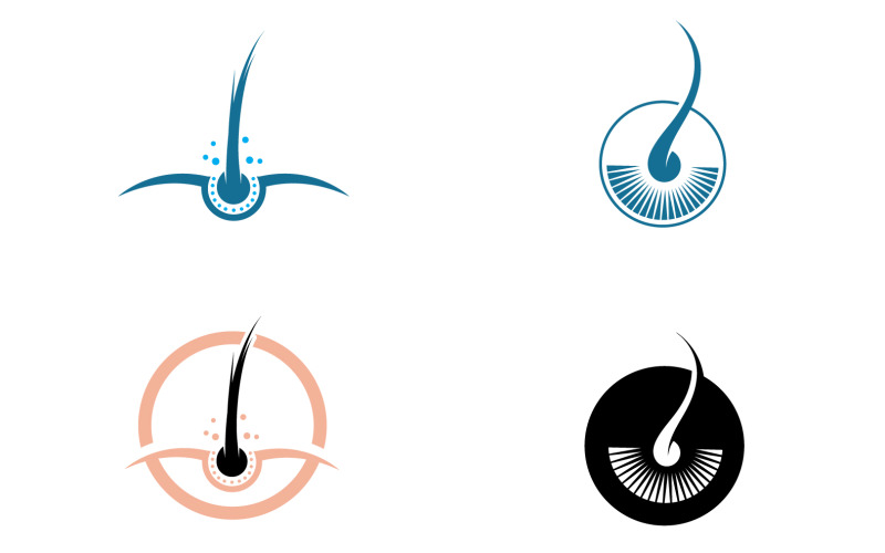 Hair health treatment logo and symbol design vector v18 Logo Template