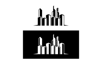 Modern city line building design logo or element vector v10